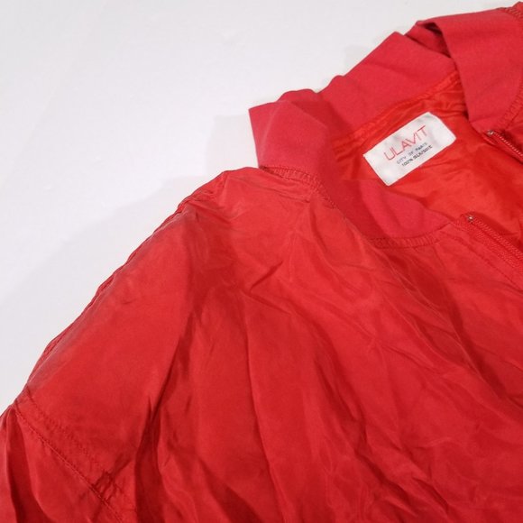 Ulavit Paris 100% Silk Red Zip-up Jacket - Picture 7 of 10